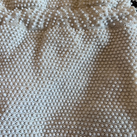 Black beaded reversible to white drawstring bag - Picture 5 of 5